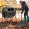 Dual-Chamber Outdoor Rotating Compost Bin with Aeration Holes and 43-Gallon Capacity